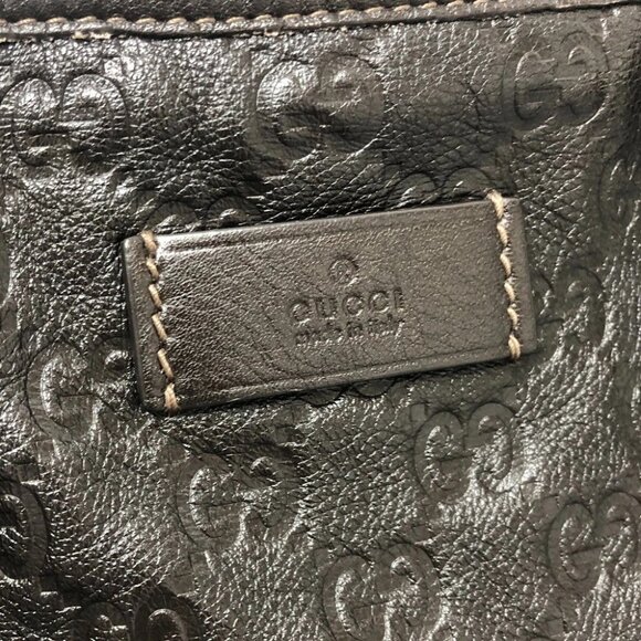 GUCCI 201482 Guccissima Bag Hand Bag Travel Bag Tote Bag Leather Brown - Picture 8 of 14